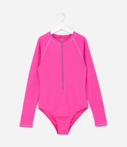 Maiô Infantil com Zíper e Proteção UV - Tam 4 a 14 Anos