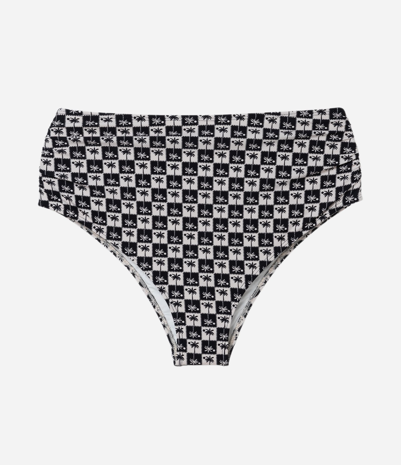 Biquíni Calcinha Hot Pant Estampa Coqueiro Curve & Plus Size Preto/Branco 4