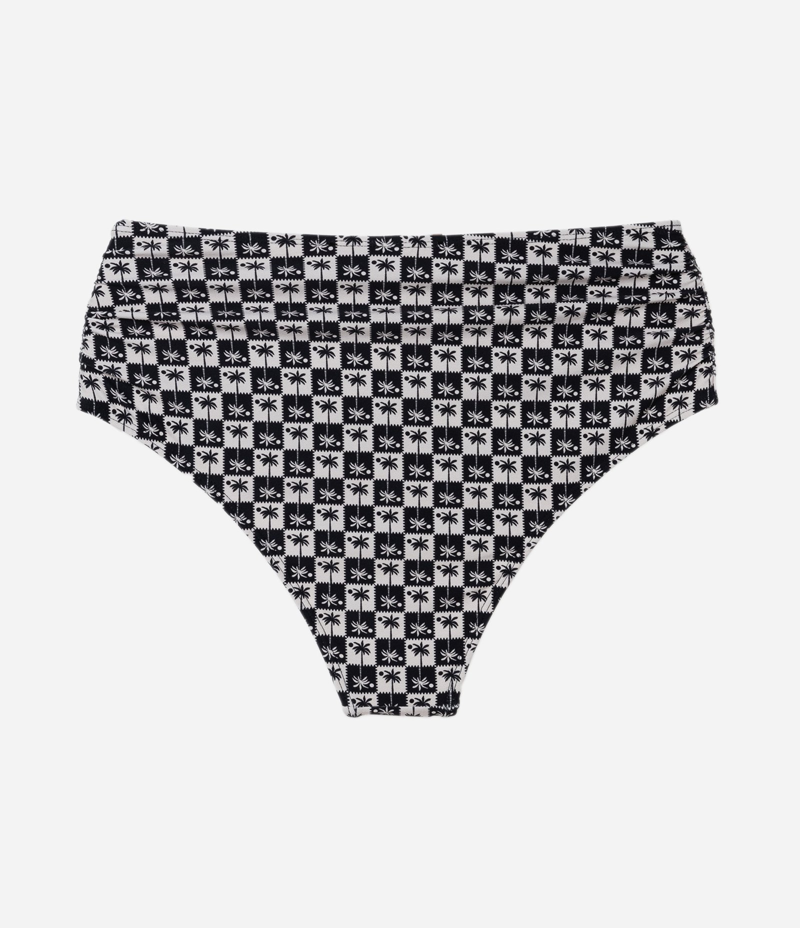 Biquíni Calcinha Hot Pant Estampa Coqueiro Curve & Plus Size Preto/Branco 5