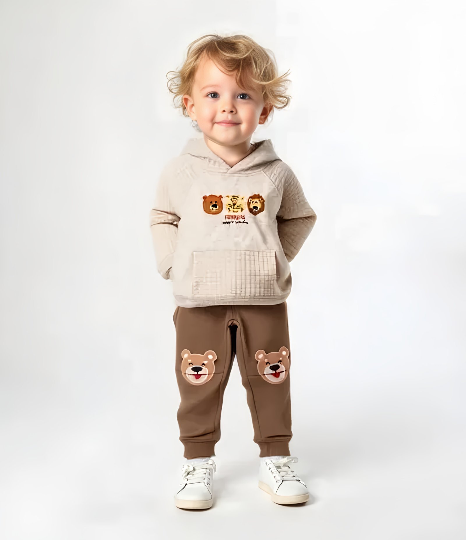 Calça Infantil com Estampa Interativa Ursinho - Tam 1 a 6 Anos Marrom 1