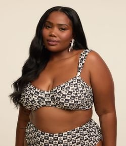 Biquíni Top Meia Taça Estampa Coqueiros Curve & Plus Size