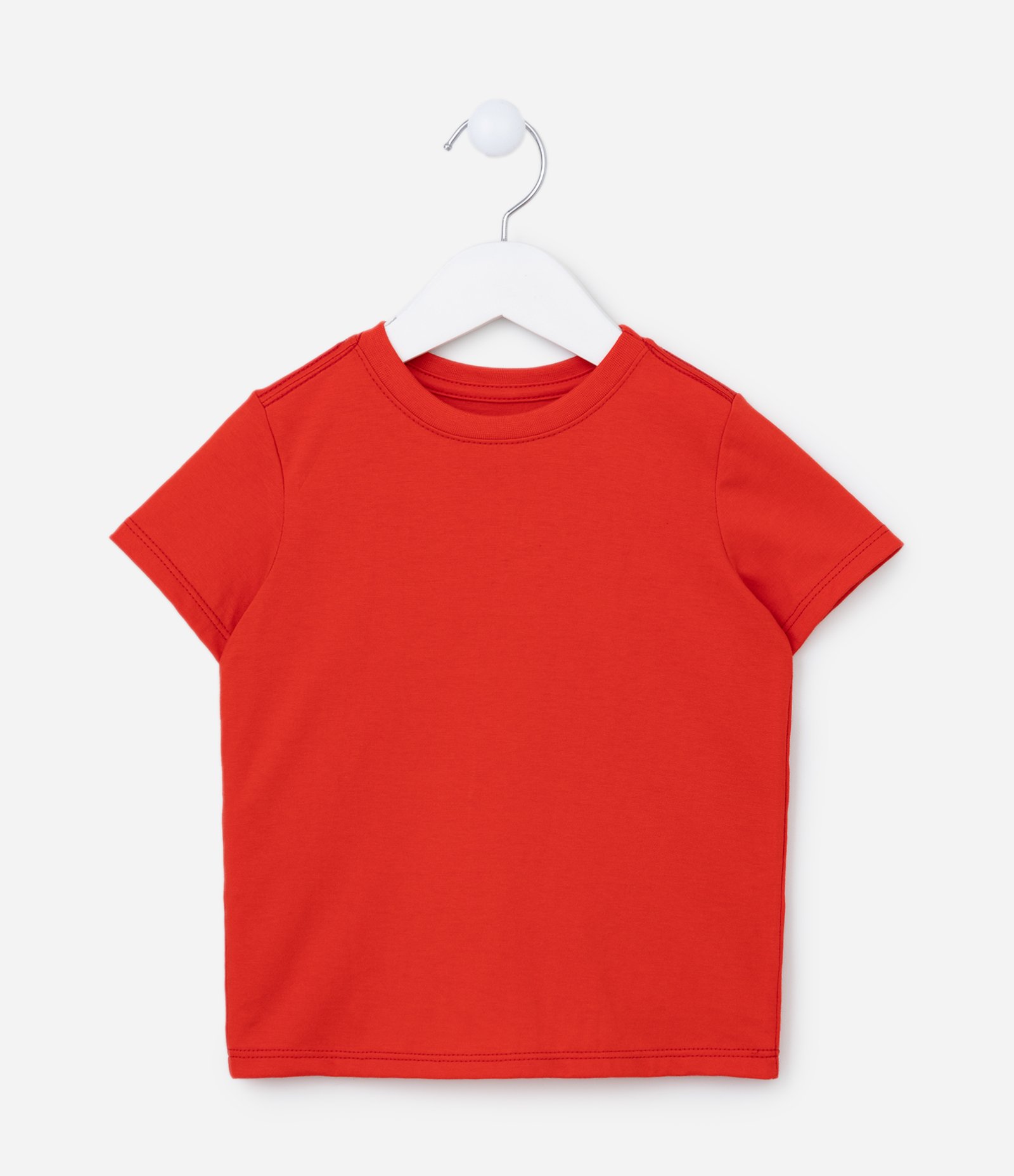 Camiseta Infantil Básica em Algodão - Tam 1 a 5 anos Vermelho 1