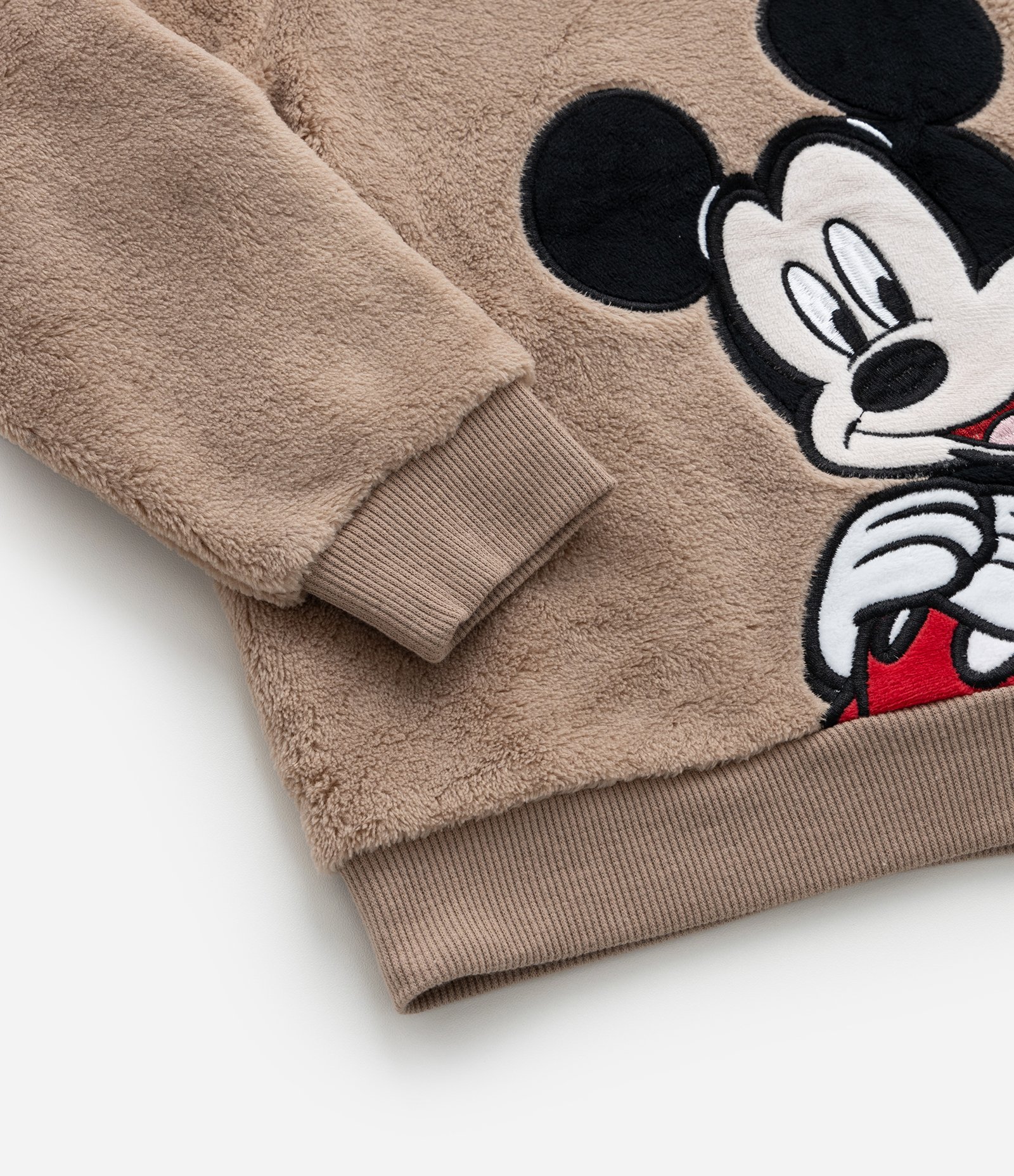 Casaco Infantil em Sherpa com Bordado do Mickey - Tam 1 a 6 Anos Marrom 4