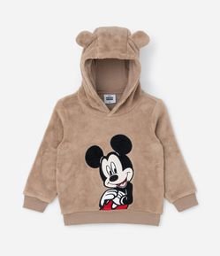 Casaco Infantil em Sherpa com Bordado do Mickey - Tam 1 a 6 Anos