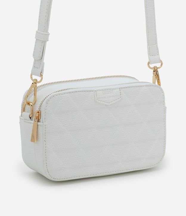 Bolsa Transversal Pequena em PU com Textura em Relevo