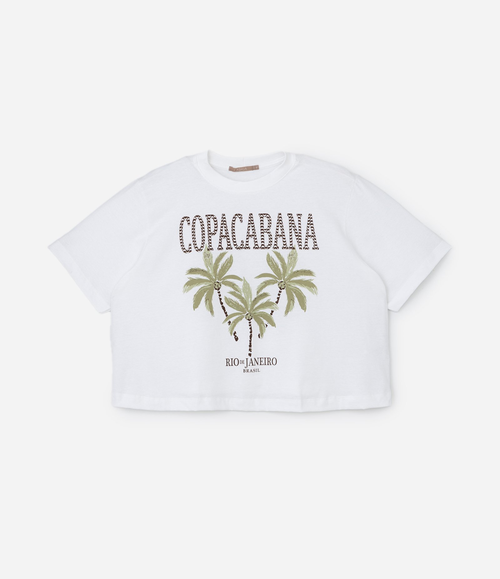 Blusa em Algodão com Estampa Copacabana Curve & Plus Size Branco 5