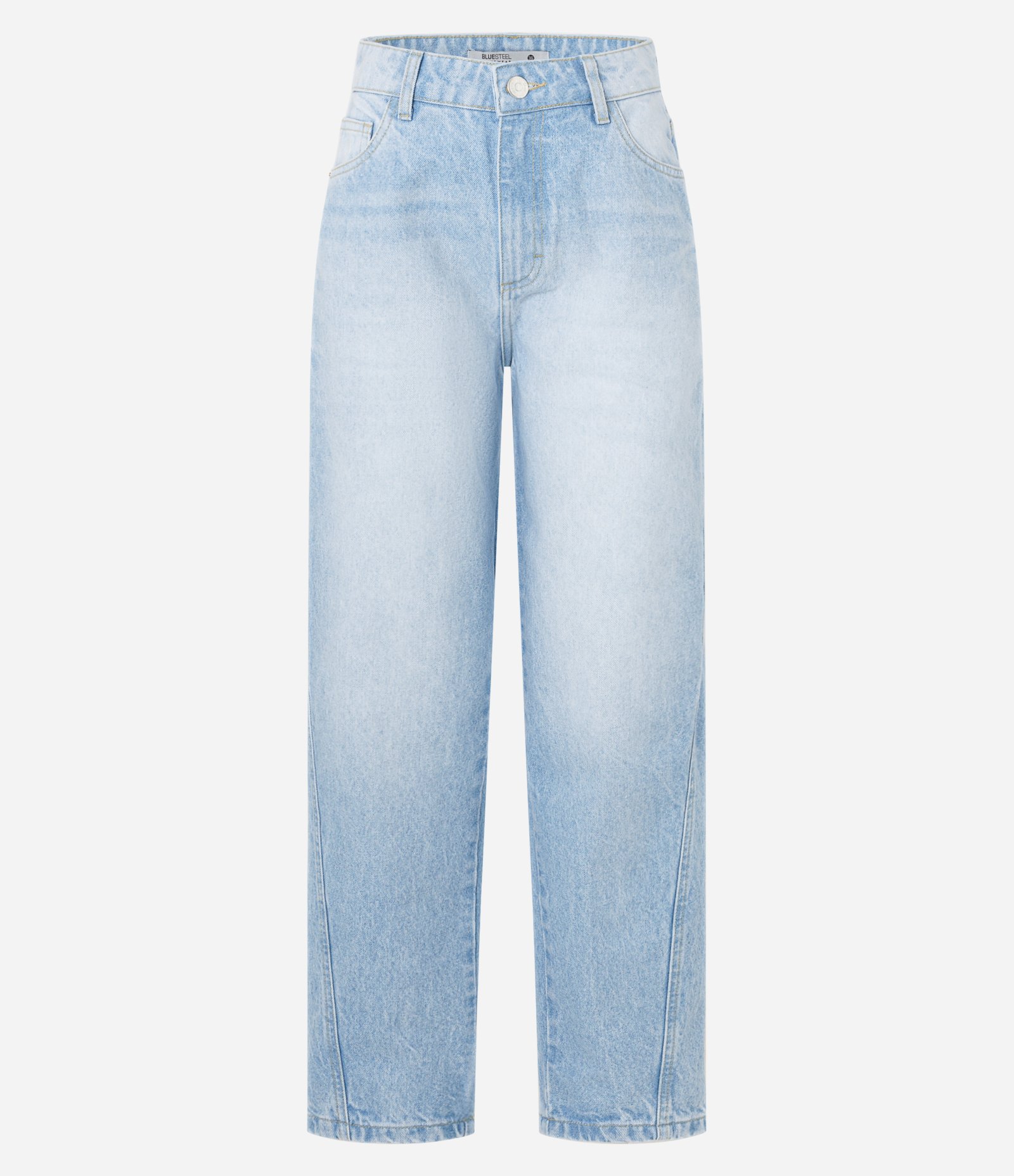 Calça Balloon em Jeans com Recorte Lateral Azul 6