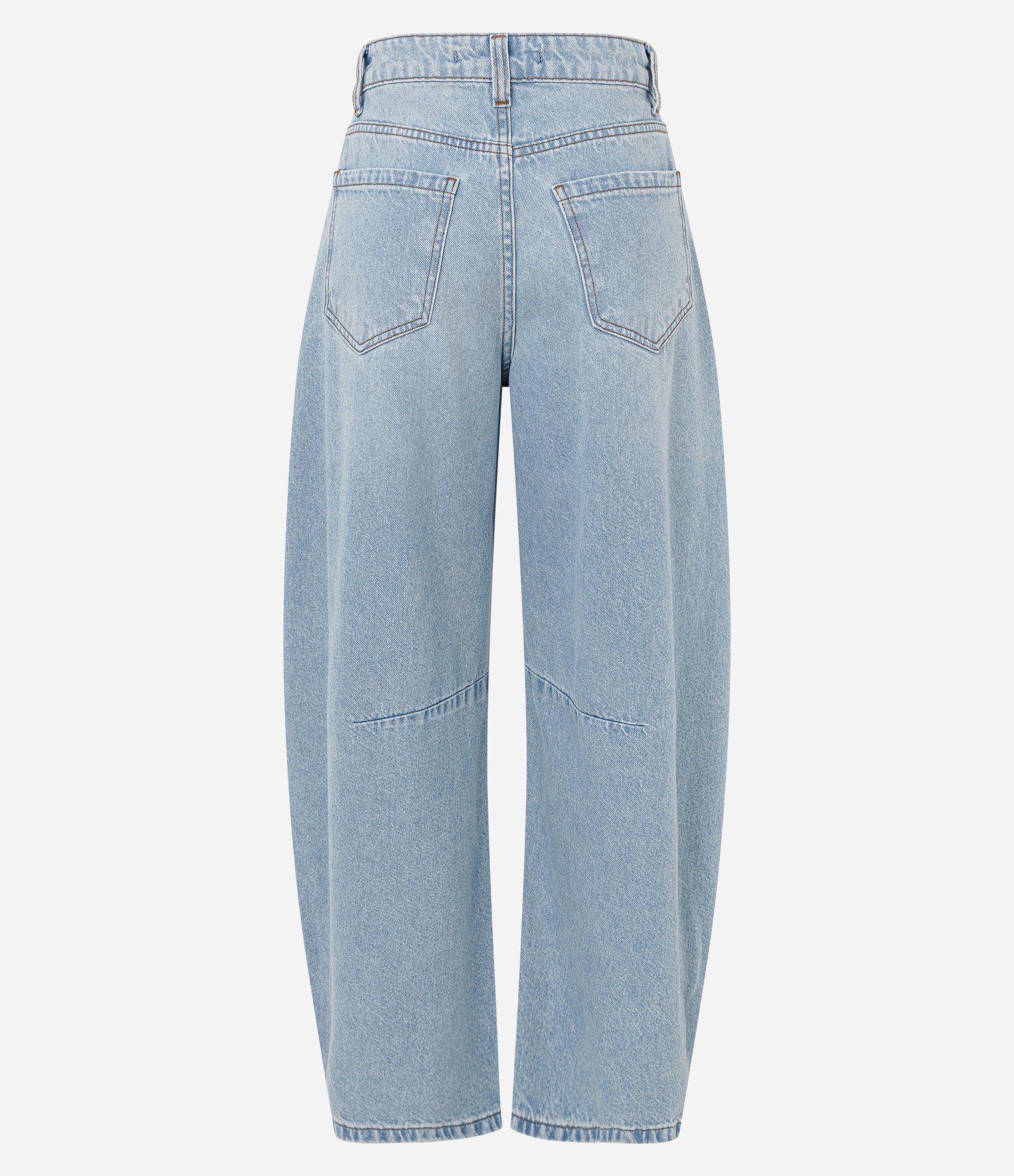 Calça Barrel em Jeans com Recortes Azul 6