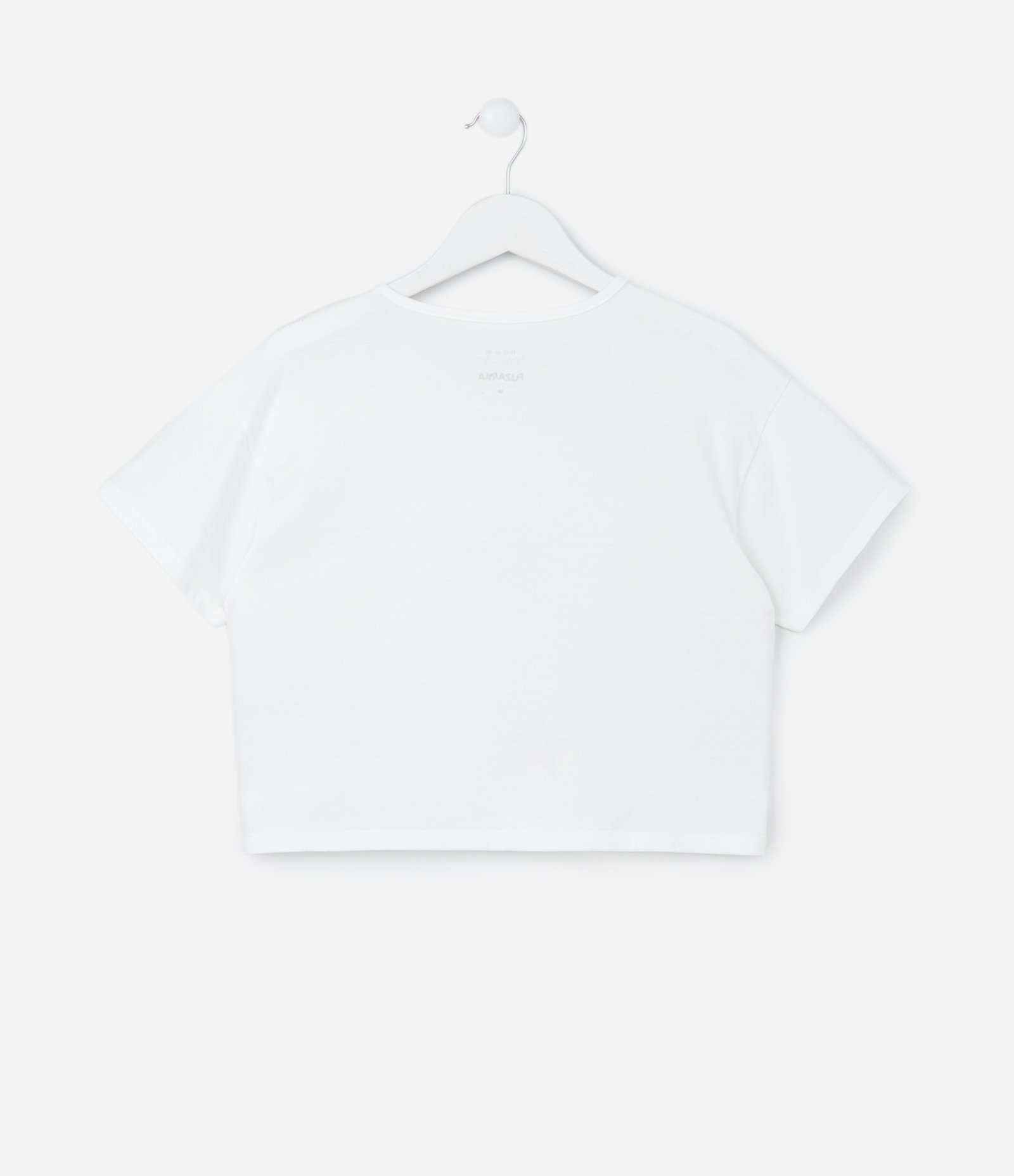 Camiseta Cropped Infantil com Estampa Doodles - Tam 5 a 14 Anos Branco Neve 2