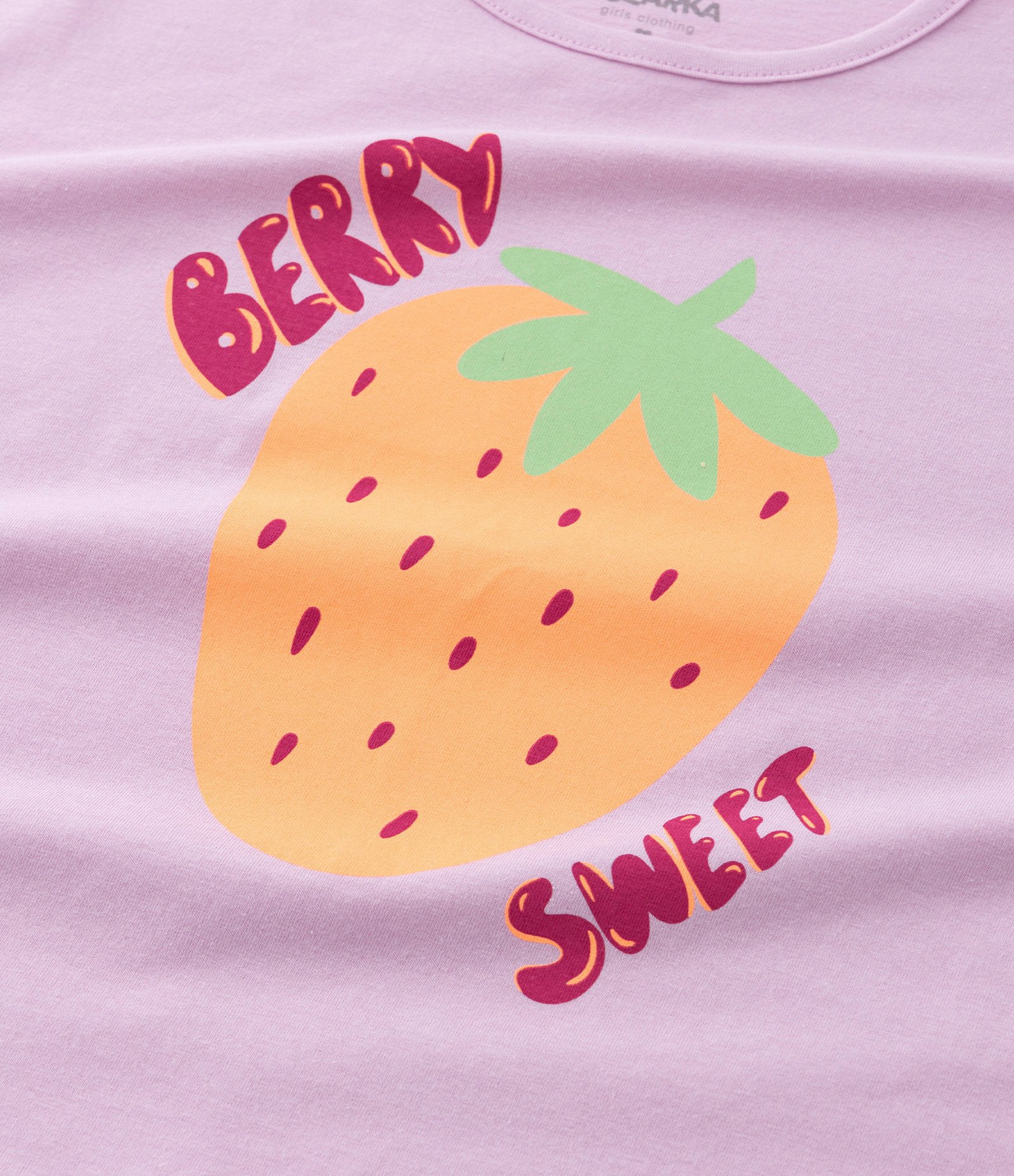 Camiseta Curta Infantil com Estampa Morango - Tam 5 a 14 Anos Rosa 3