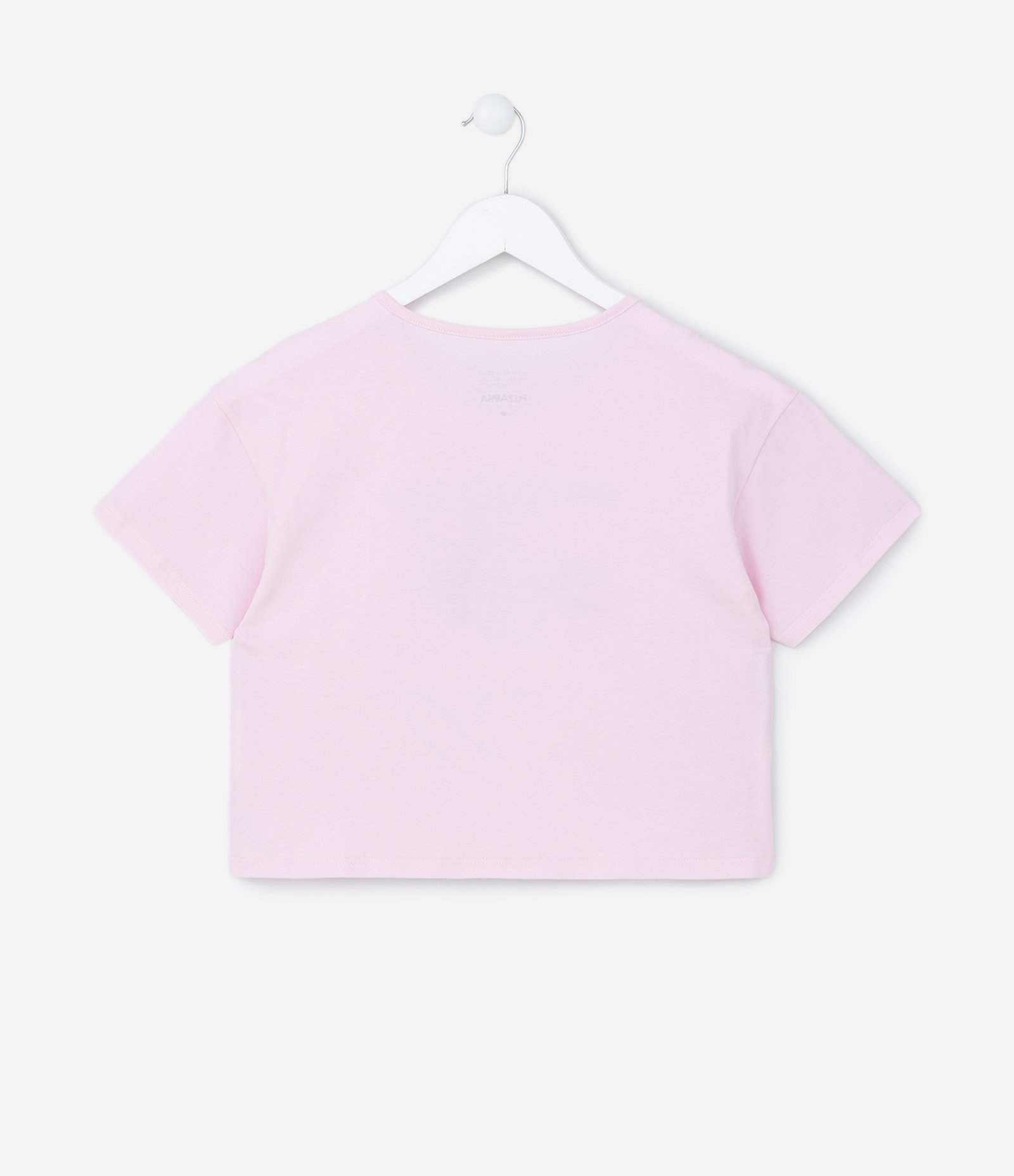 Camiseta Cropped Infantil com Estampa Flores - Tam  5 a 14 Anos Rosa 2