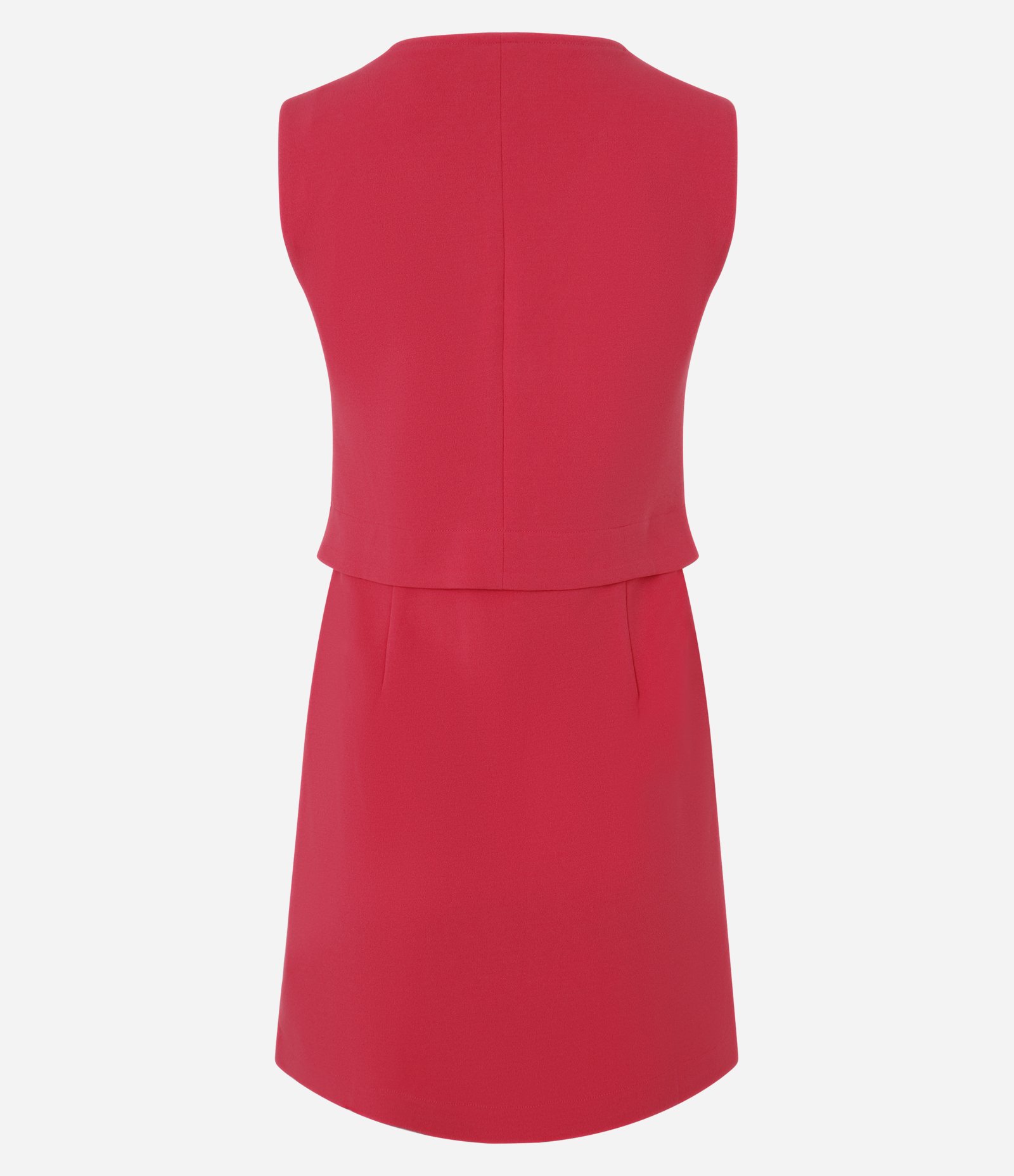 Vestido Curto em Crepe Decote V e Recorte na Cintura Vermelho 6