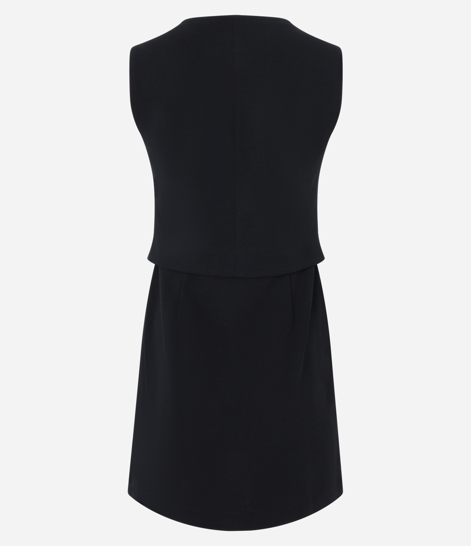 Vestido Curto em Crepe Decote V e Recorte na Cintura Preto 5