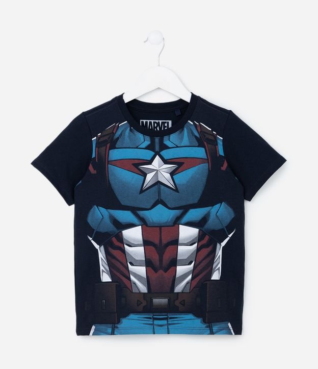 Camiseta Infantil com Estampa do Capitão America - Tam 3 a 8 Anos