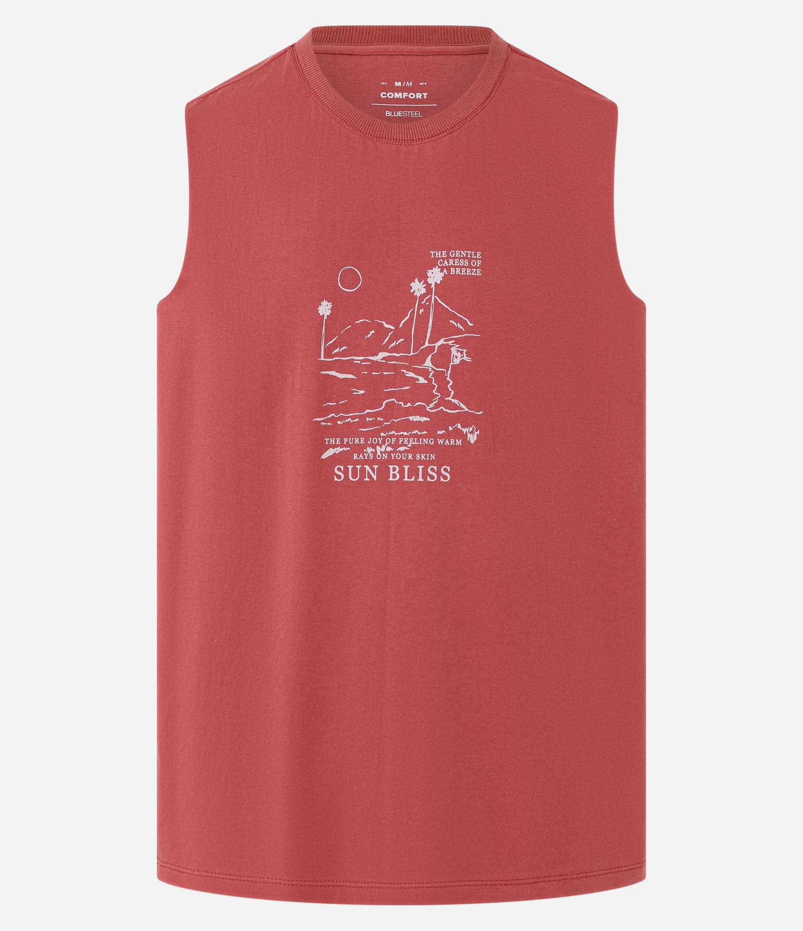 Regata Comfort em Algodão com Estampa de Montanhas Vermelho 4