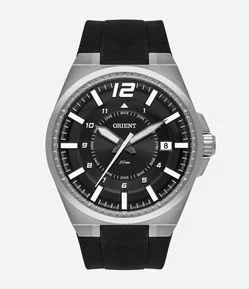Relógio Orient Analógico com Pulseira em Silicone e Caixa em Aço