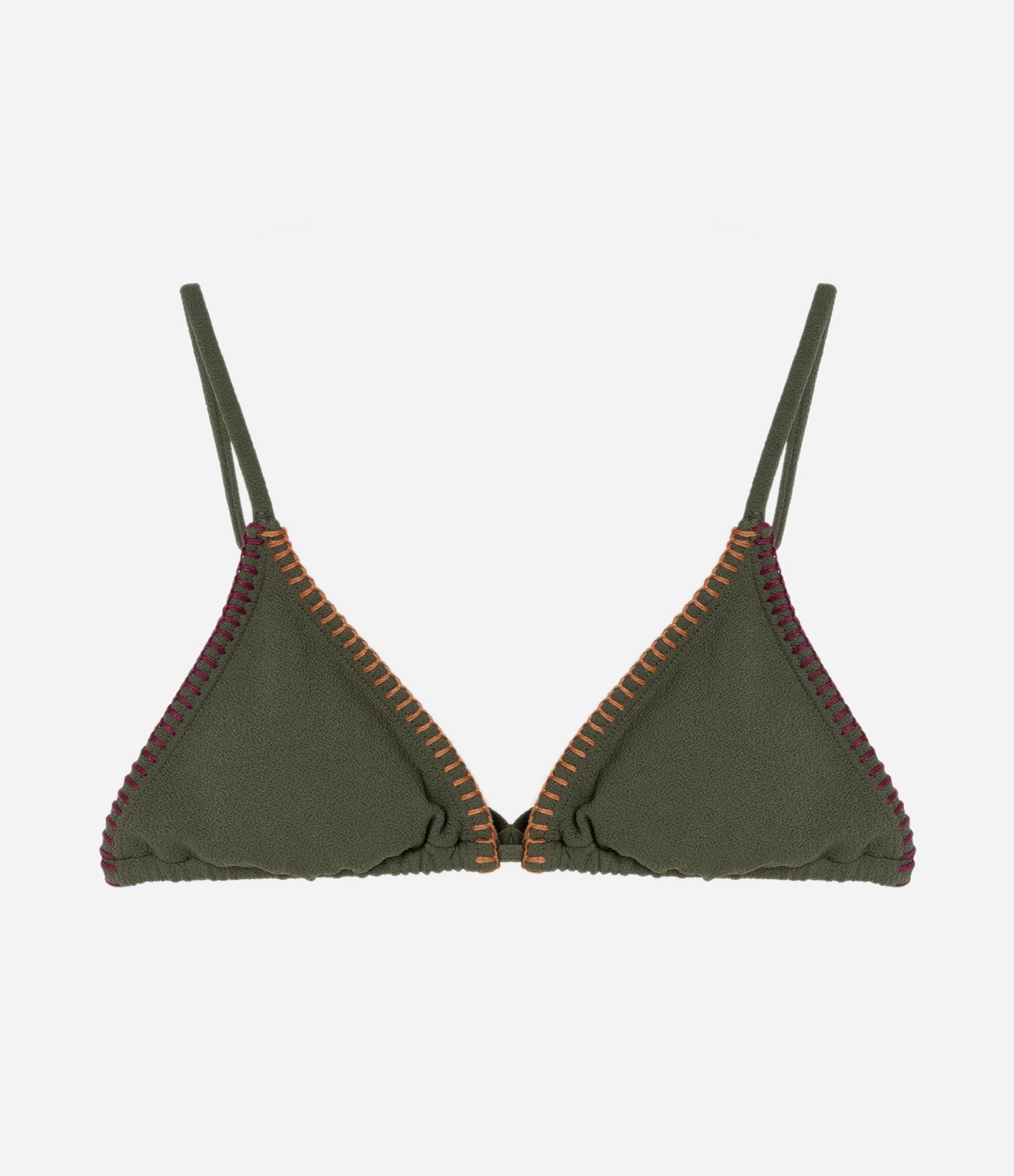 Biquíni Top Cortininha em Microfibra com Costura Colorida Verde 4