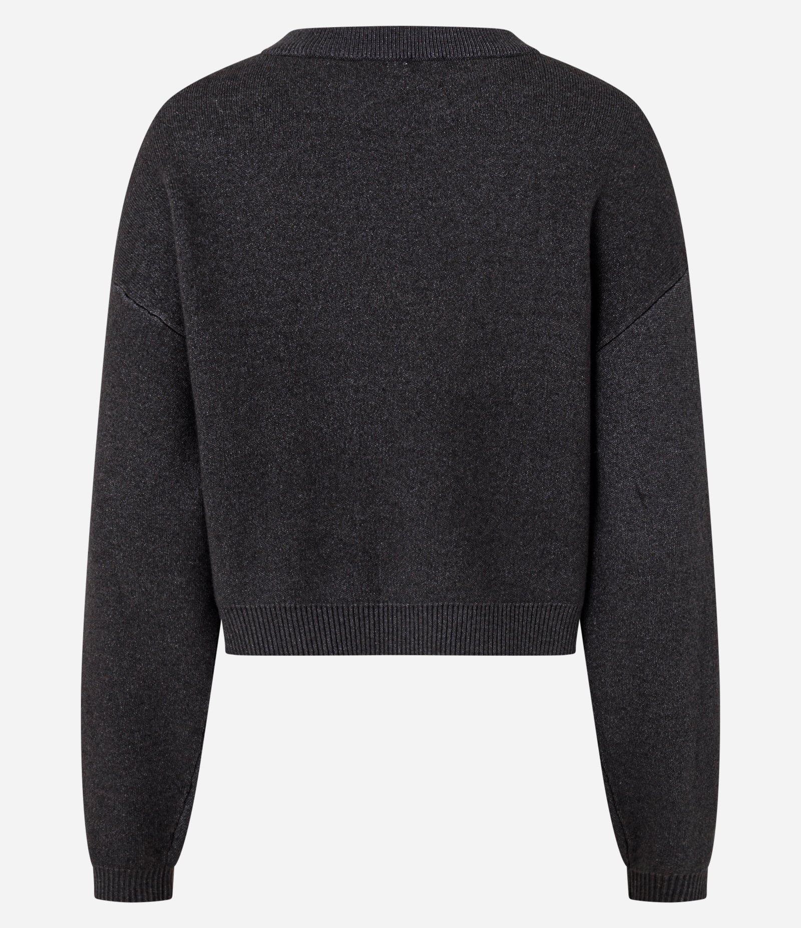 Suetér Curto em Tricô com Cava Deslocada Cinza 6