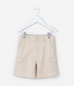 Bermuda Infantil em Sarja com Bolsos Cargo - Tam 5 a 14 Anos