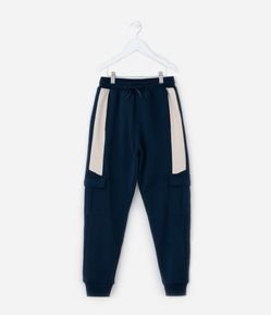 Calça Infantil em Moletom com Bolsos Cargo - Tam 5 a 14 Anos