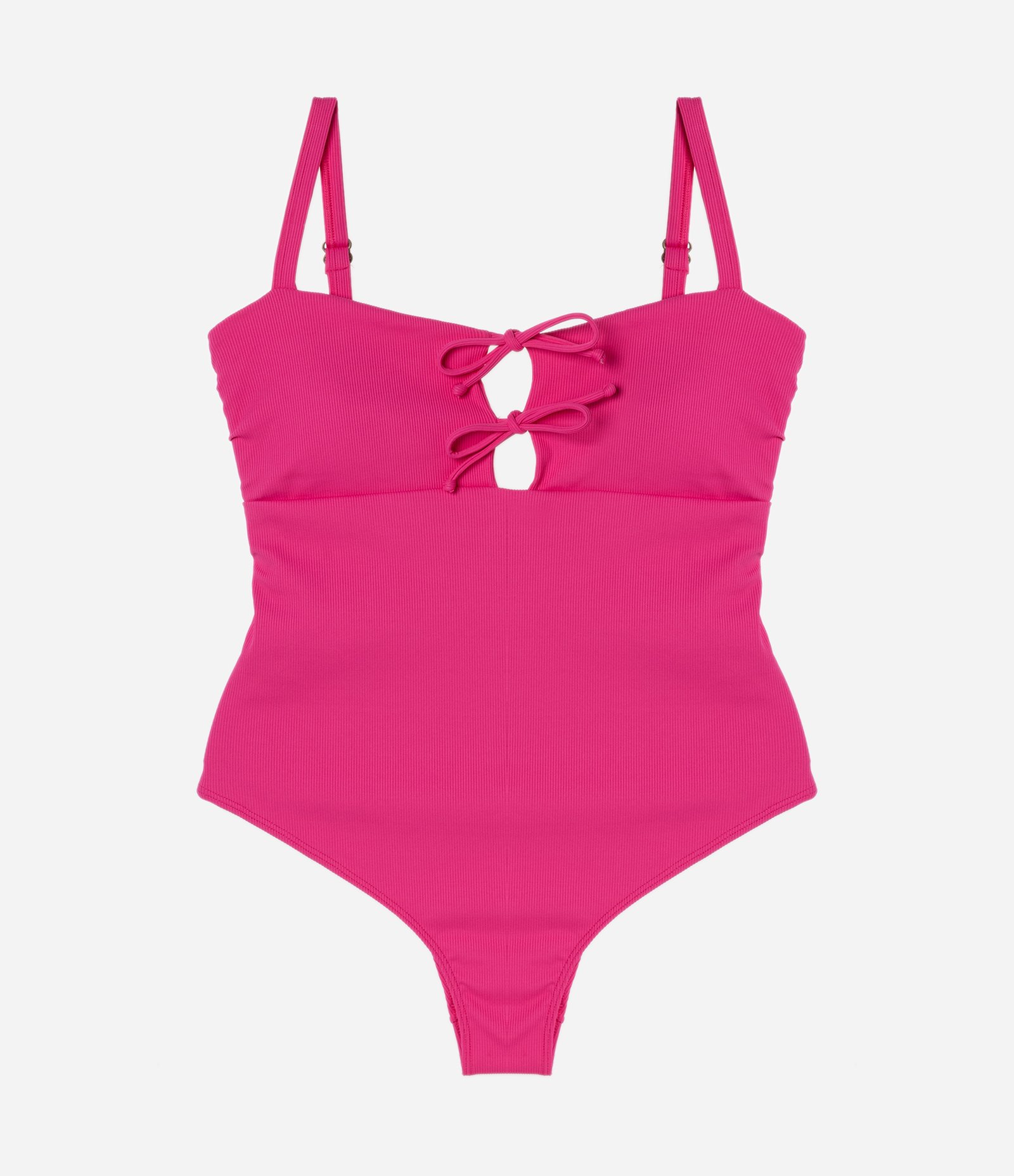 Maiô em Poliamida com Lacinhos no Decote Curve & Plus Size Rosa 5