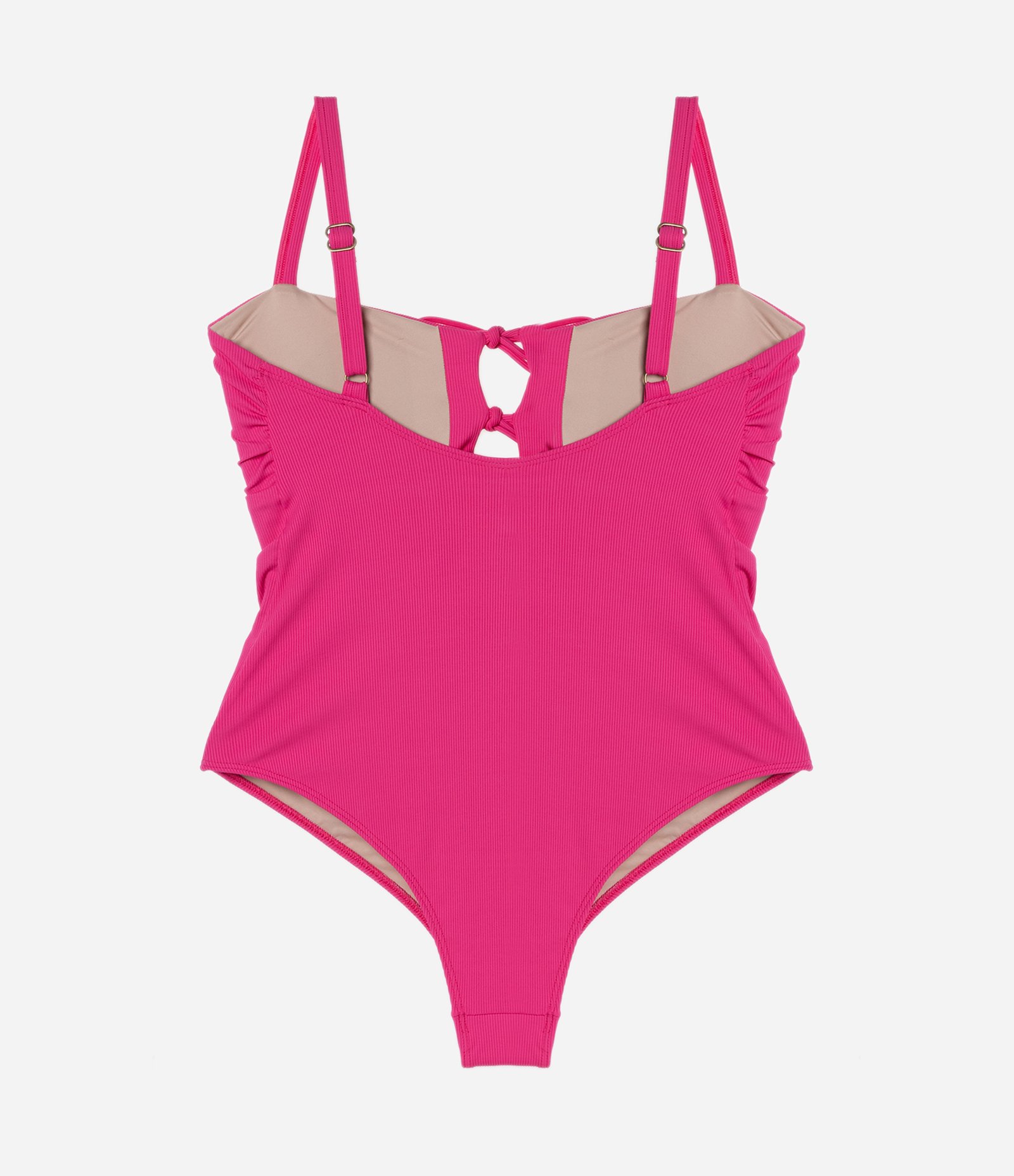 Maiô em Poliamida com Lacinhos no Decote Curve & Plus Size Rosa 6