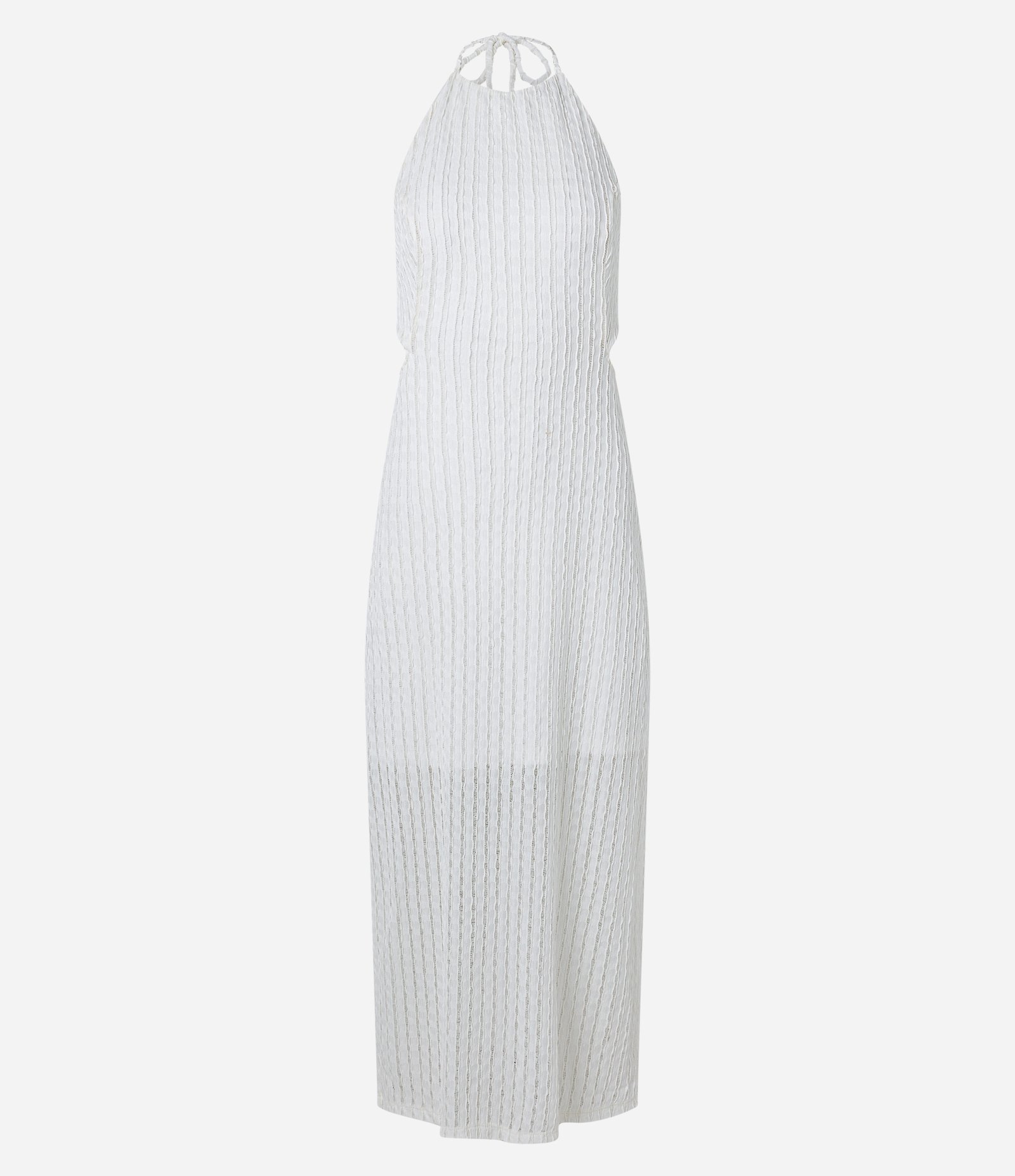 Vestido New Midi Cut Out com Textura Branco 6