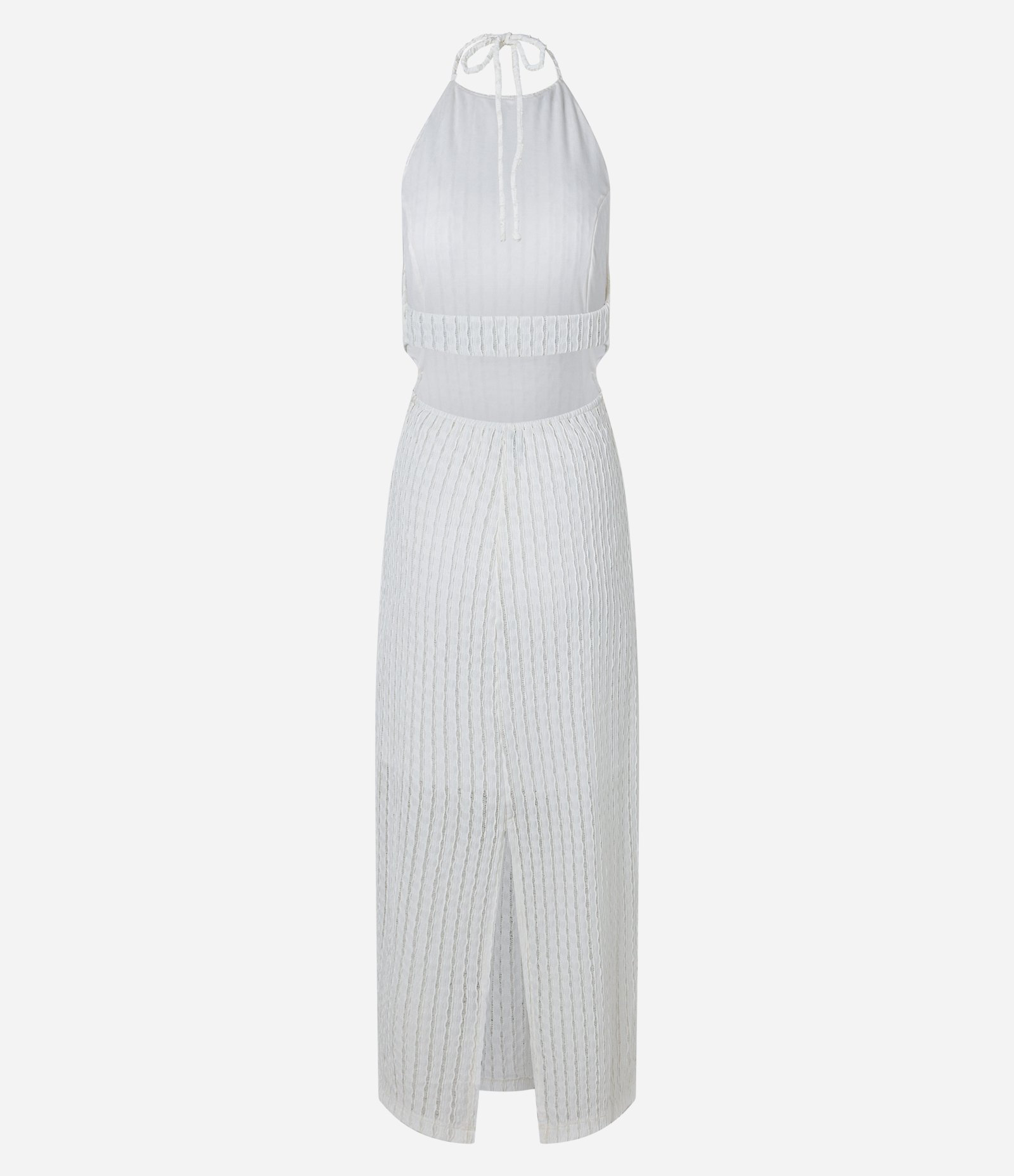 Vestido New Midi Cut Out com Textura Branco 8