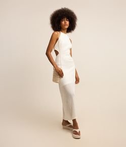 Vestido New Midi Cut Out com Textura