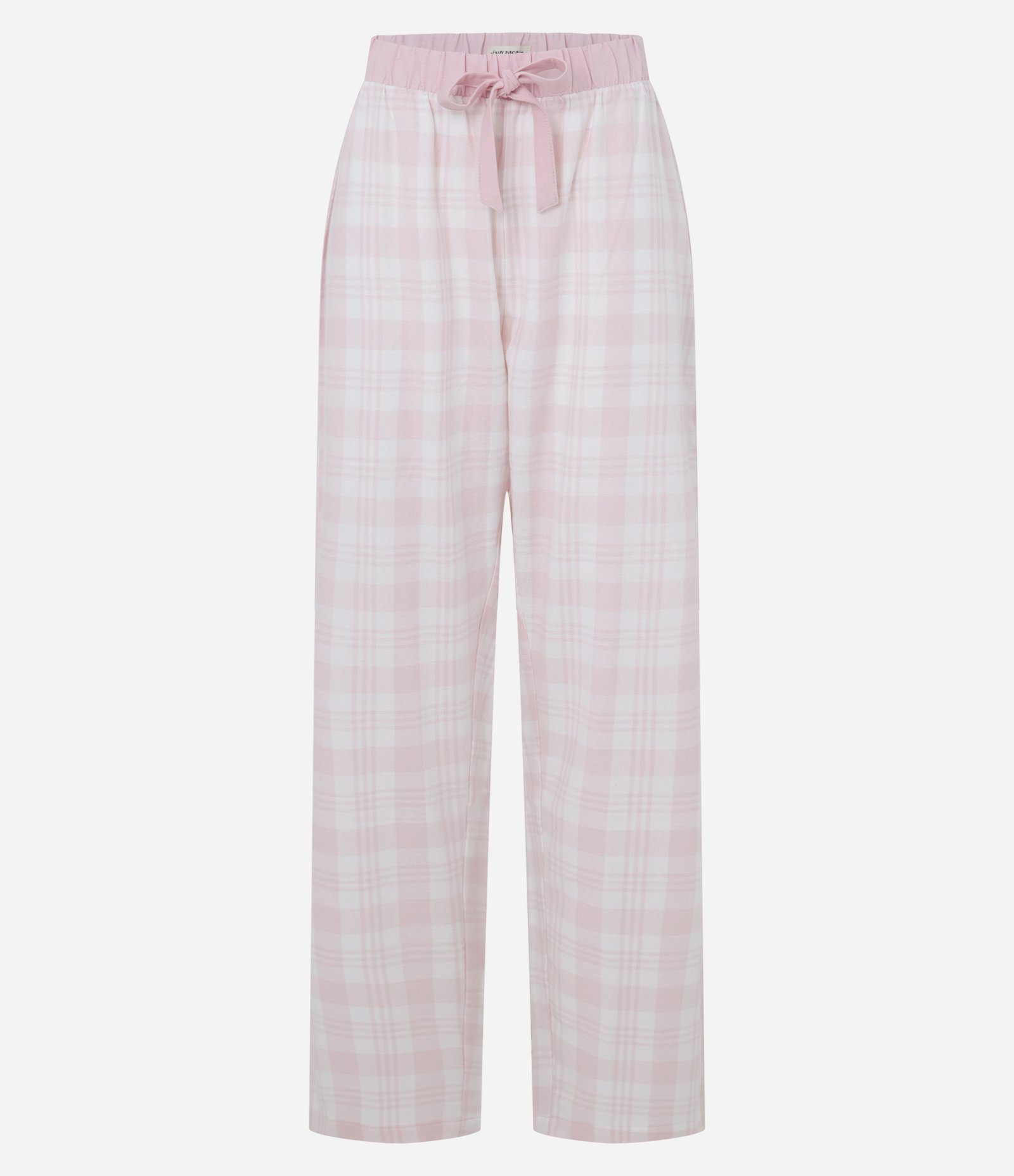 Calça de Pijama em Flanela Xadrez Rosa 5