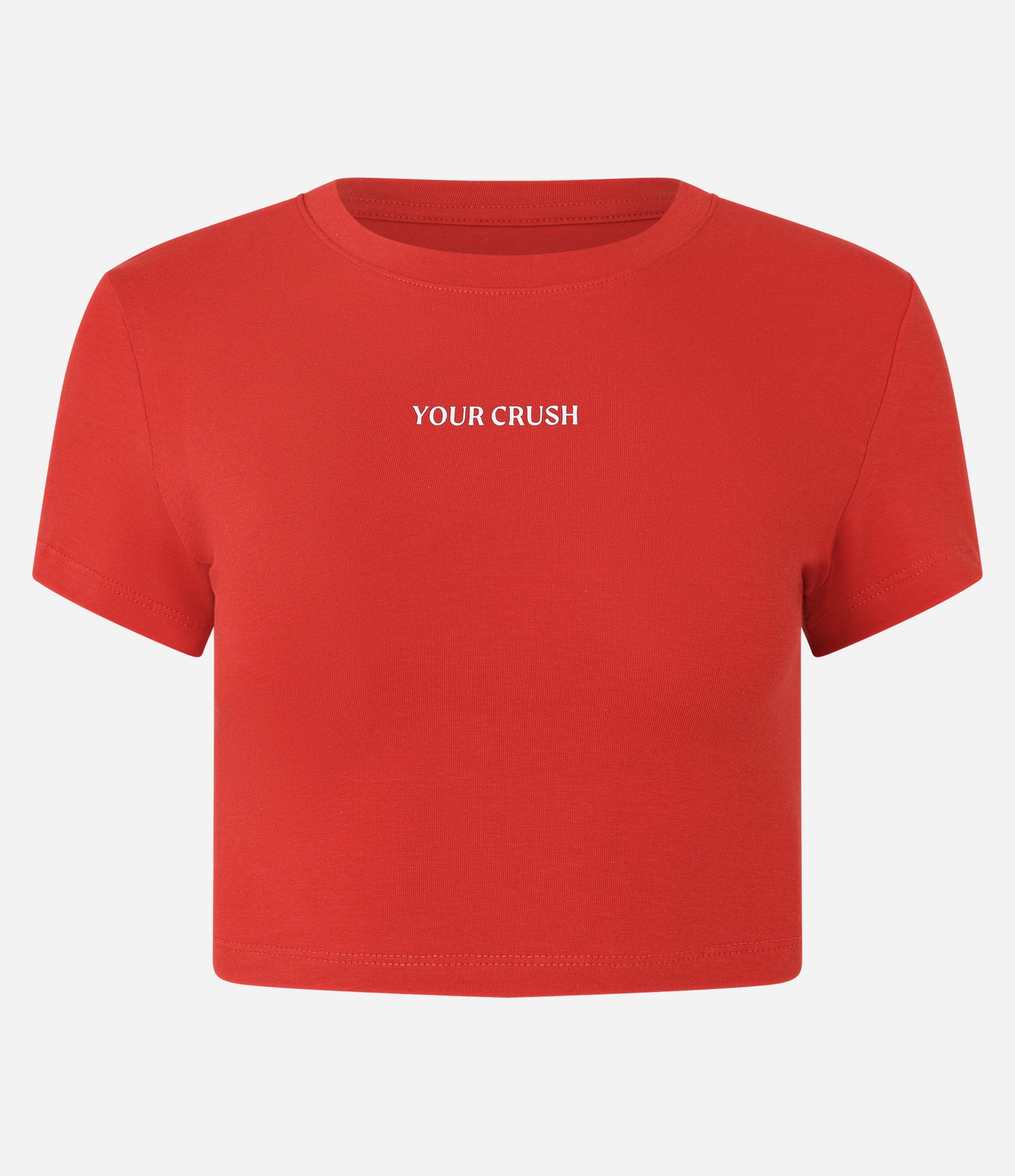 Blusa Baby Tee em Algodão com Lettering Your Crush Vermelho 3