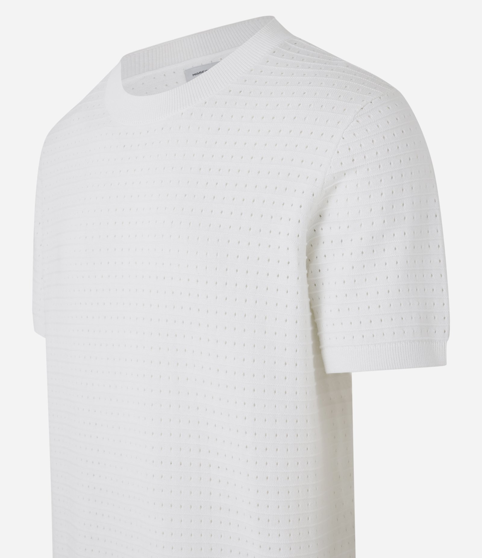 Camiseta Regular em Algodão com Textura em Furinhos Branco 6