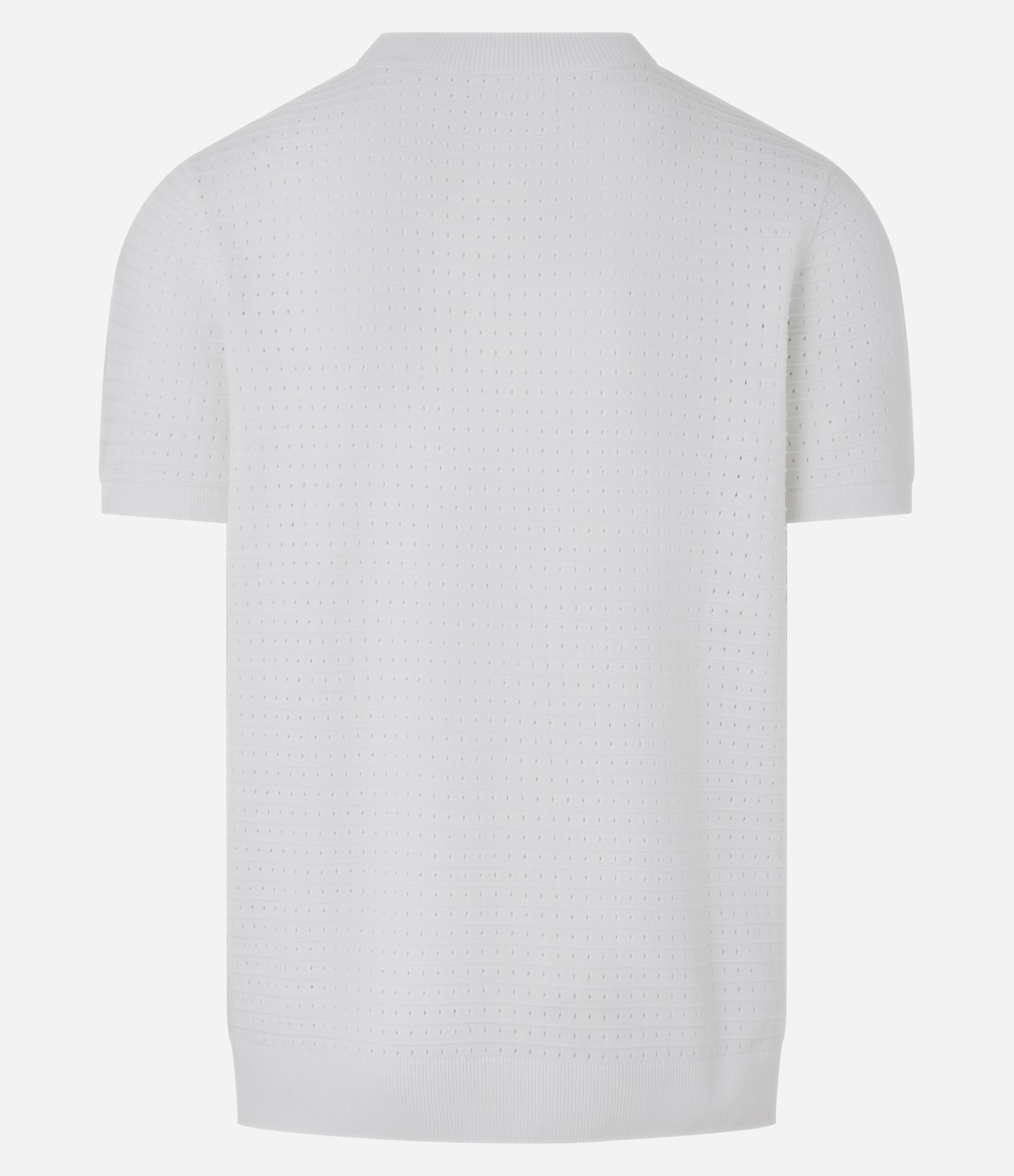 Camiseta Regular em Algodão com Textura em Furinhos Branco 7