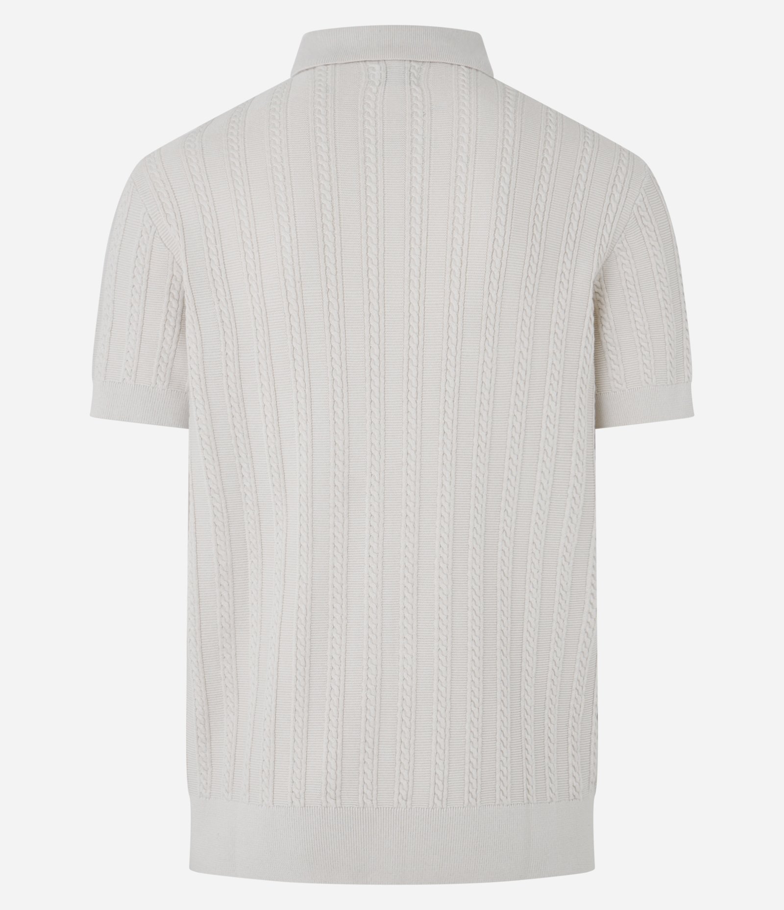 Camisa Polo Regular com Textura Trançada Bege 7