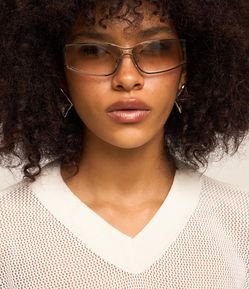 Óculos de Sol Quadrado em Metal Retro com Lente Degrade