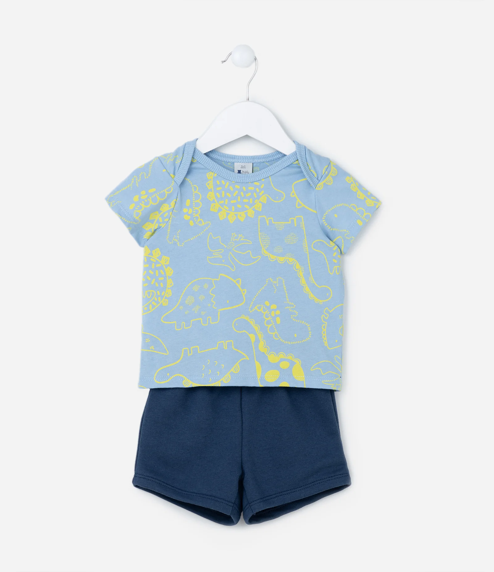 Conjunto Infantil com Estampa Dino - Tam 0 a 18 Meses Azul 2