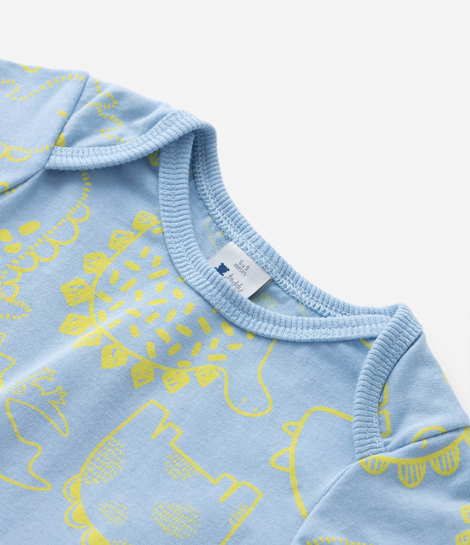 Conjunto Infantil com Estampa Dino - Tam 0 a 18 Meses Azul 7