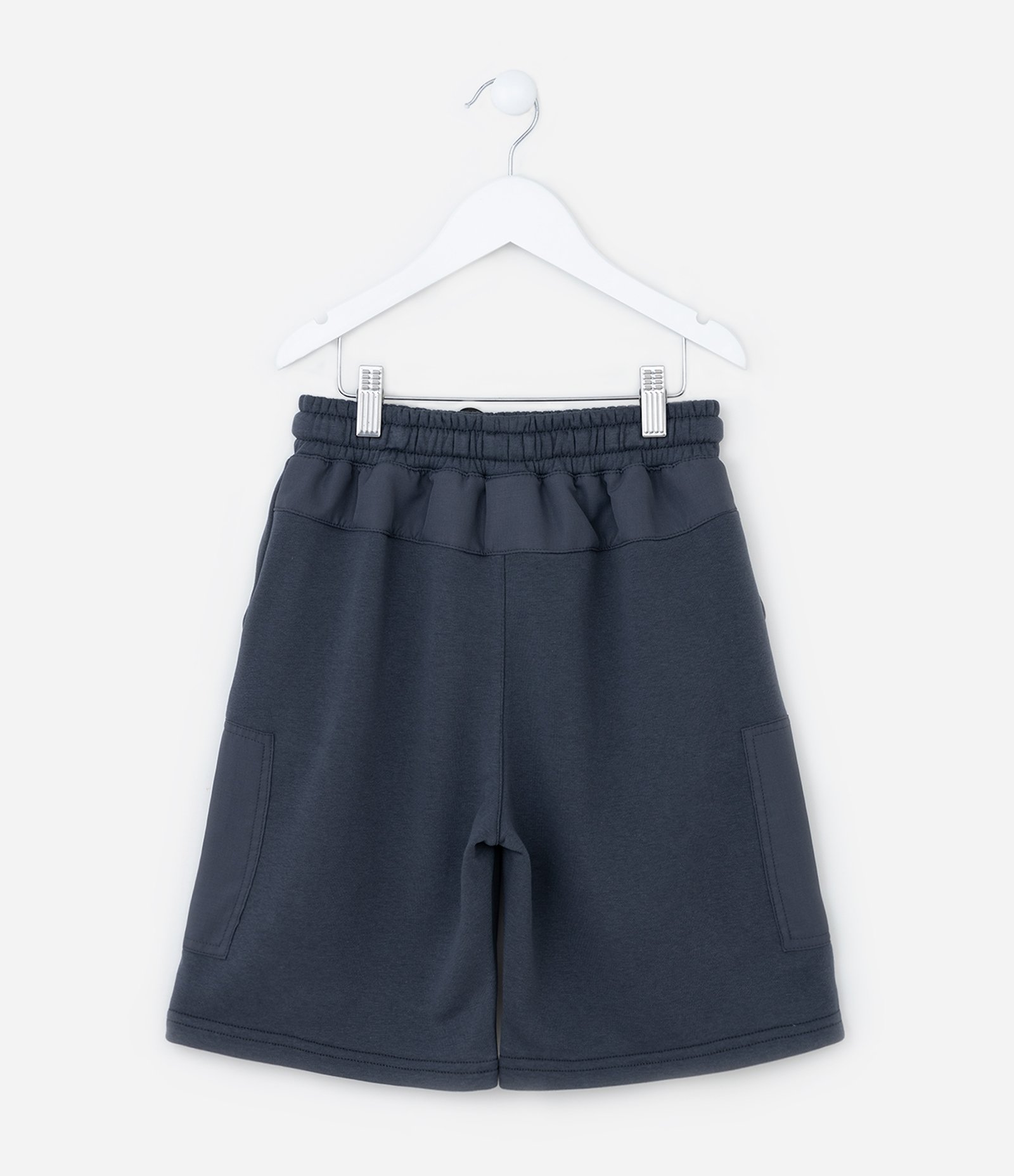Bermuda Infantil em Moletom com Bolsos - Tam 5 a 14 Anos Azul 2