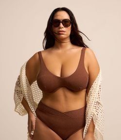 Biquíni Top Meia Taça com Fio Metalizado Curve & Plus Size