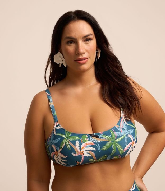 Biquíni Top Reto Estampado Tropical Curve & Plus Size