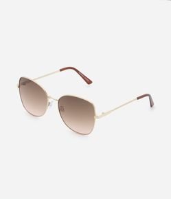 Óculos de Sol Quadrado em Metal e Lentes Degradê