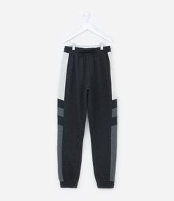 Calça Infantil em Moletom com Recorte Lateral - Tam  5 a 14 Anos