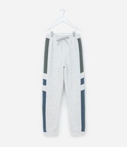 Calça Infantil em Moletom com Recorte Lateral - Tam  5 a 14 Anos