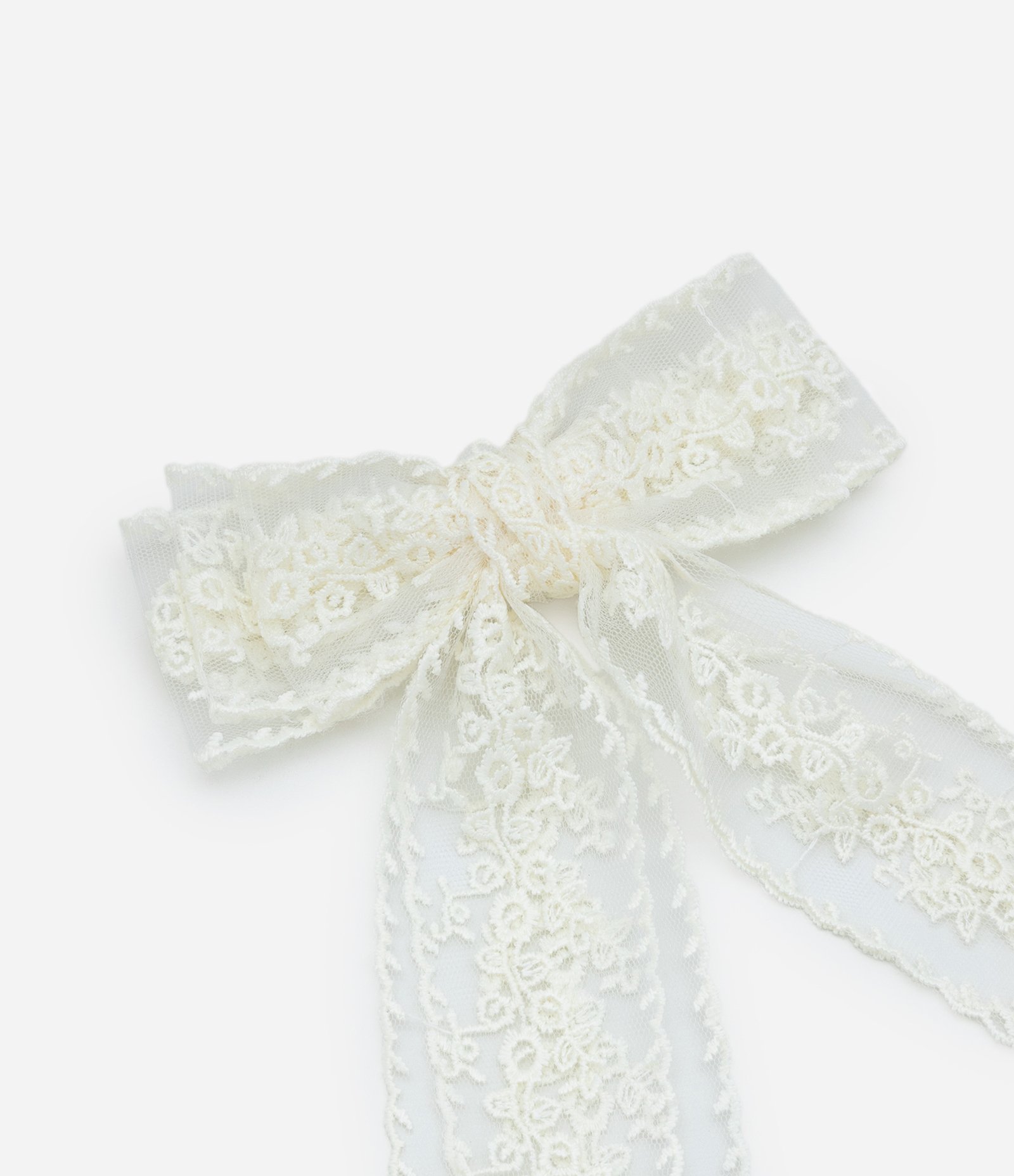 Presilha De Cabelo Laço com Renda em Poliéster Off White 2