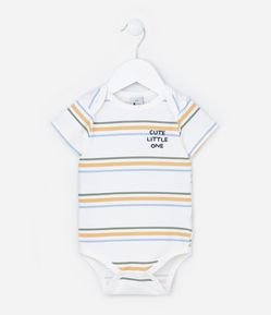 Body Infantil em Algodão Listrado - Tam RN a 18 meses