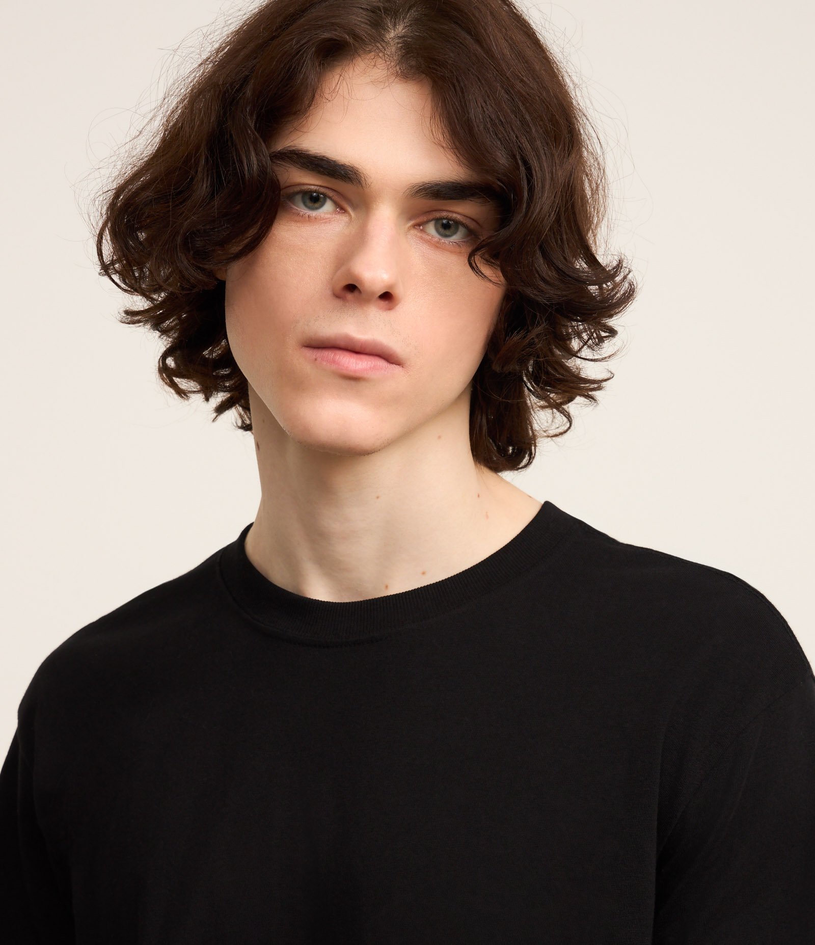 Camiseta Comfort em Algodão com Manga Longa Preto 5