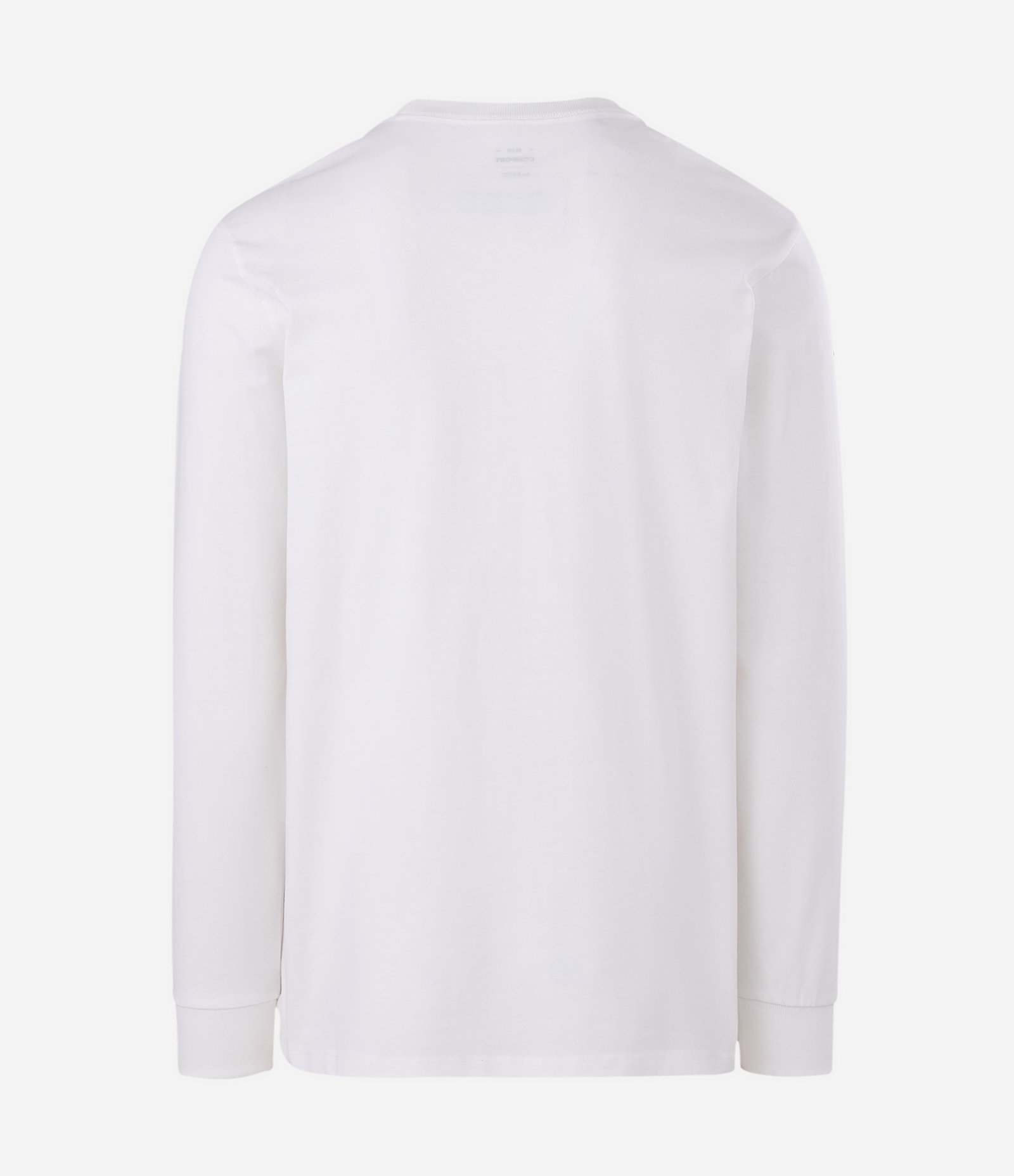 Camiseta Comfort em Algodão com Manga Longa Branco 7