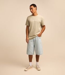 Bermuda Jorts Baggy Jeans com Pesponto Contrastante