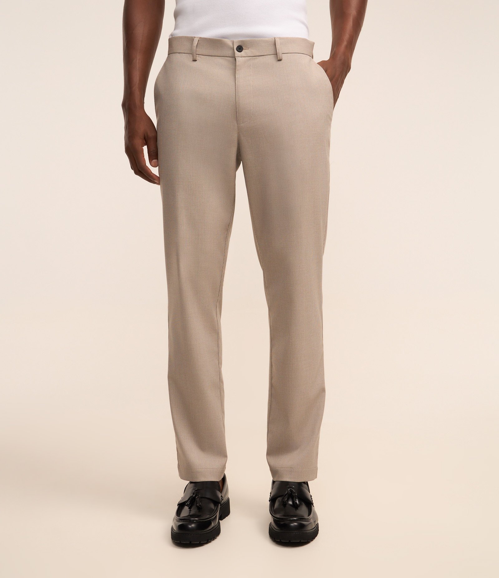 Calça Slim Alfaiataria com Estampa Xadrez em Fio Tinto Cinza 2