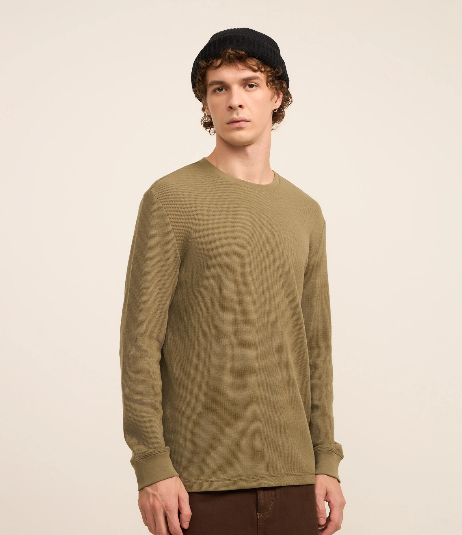 Camiseta Regular em Algodão com Textura Verde 1